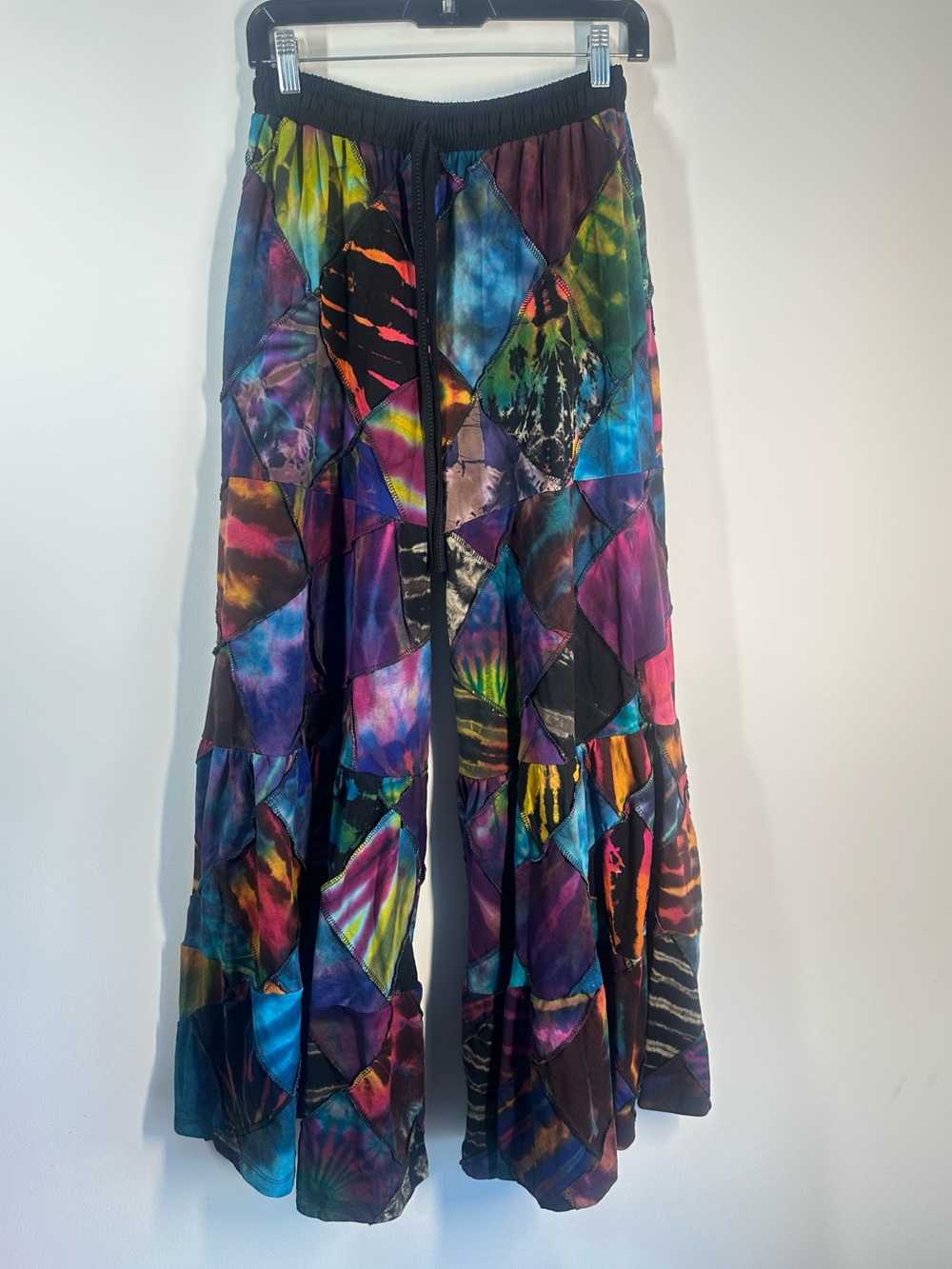 Harem Pants Patchwork Tie Dye Palazzo Pants - Flare Festival Boho Pants